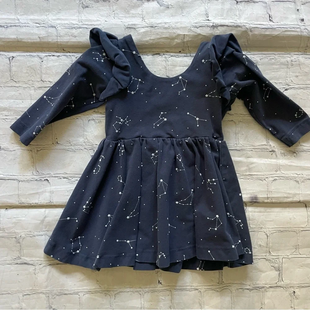 Girls Monica + Andy Navy Blue Constellation Dress - Picture 2 of 3